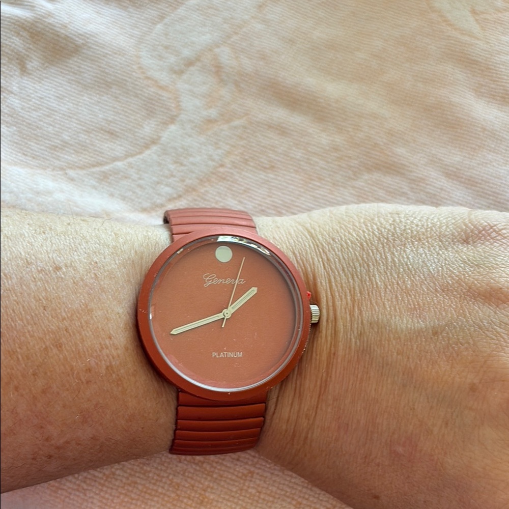 Geneva Platinum Orange Watch